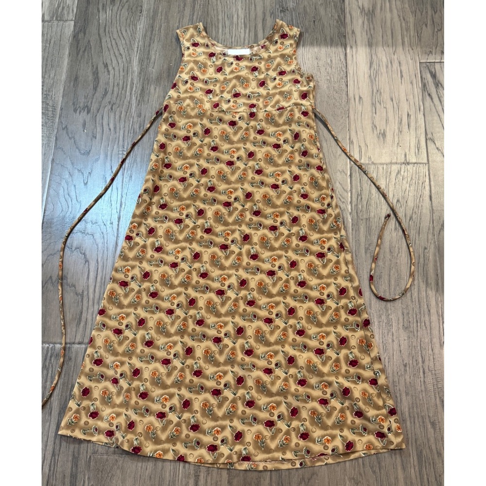Bonnie Jean Floral Dress Girls Size 8 Vintage Sleeveless Tie Back‎ Casual